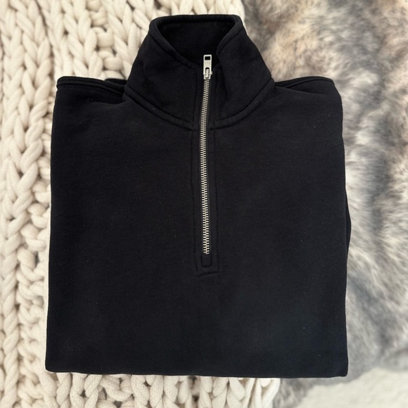 TNA Cozy Fleece Boyfriend 1/4 Zip Sweatshirt NWOT Sz 1 - Picture 2 of 3